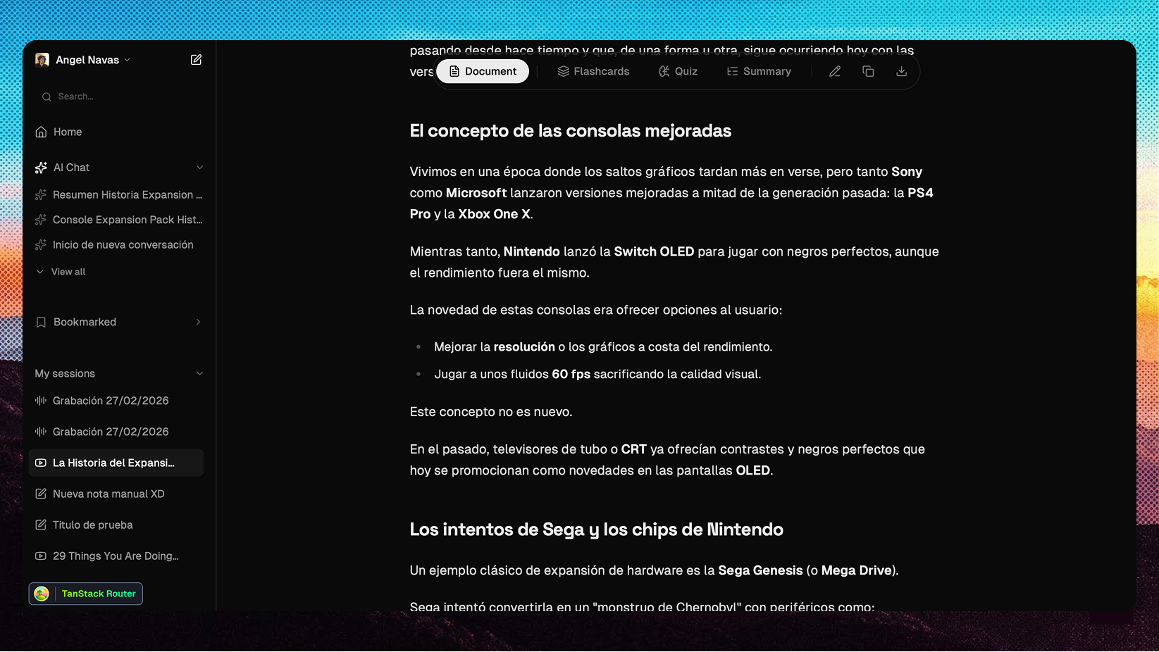 Reading Workspace Interface